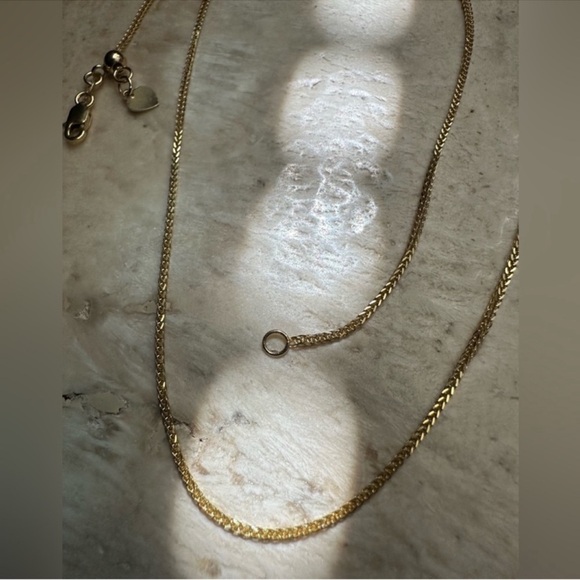 14k Solid Gold Adjustable Length Wheat Chain “adjusts up to 22 inches long” - Picture 5 of 7